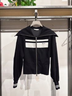 S24313211W 大翻领撞色休闲针织外套 S系列&专柜24秋款 福利