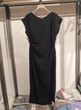 S系列＆专柜24夏清仓福利 醋酯款 V领收腰连衣裙 S24211536L
