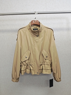 大牌h专柜&25春款福利 时尚立领带抽绳短款风衣外套 13759