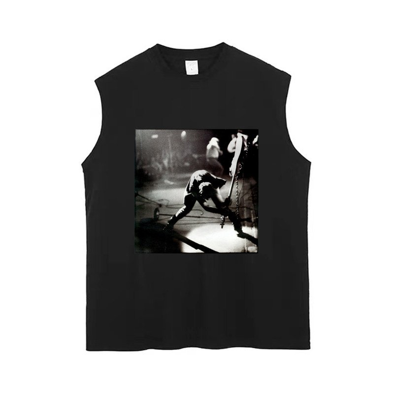 the clash punk rock 朋克摇滚乐队摔吉他名场面纯棉背心无袖t恤