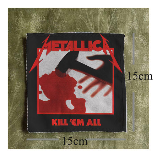 多款metallica敲击重金属乐队摇滚桃皮绒布贴包包衣服配件装饰