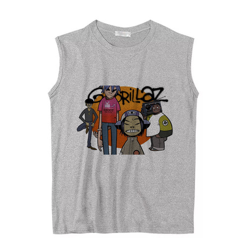 gorillaz 街头霸王 英式摇滚 卡通虚拟乐队糊团透气坎肩背心无袖T