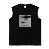 事后烟cigarettes 坎肩T cas低调黑白贴布圆领纯棉无袖 after sex