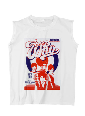 pink floyd led zeppelin the who摇滚坎肩无袖T恤汗背心直下摆