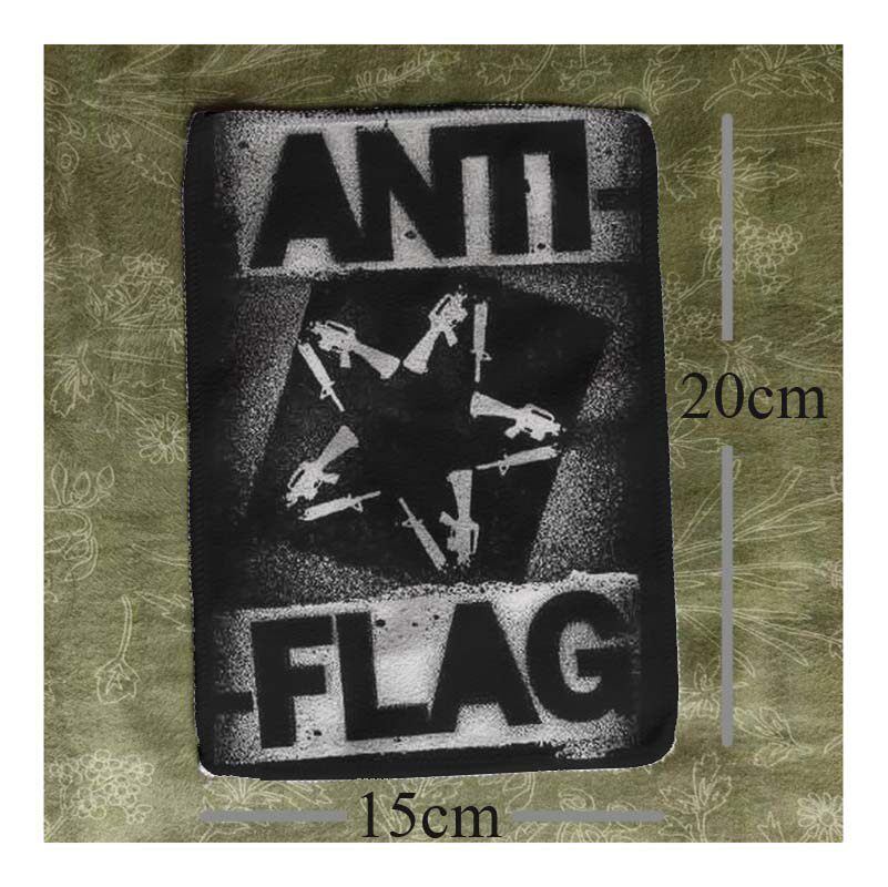 anti-flag反战争反霸权和平朋克diy remake喷印布贴袖标衣服配件