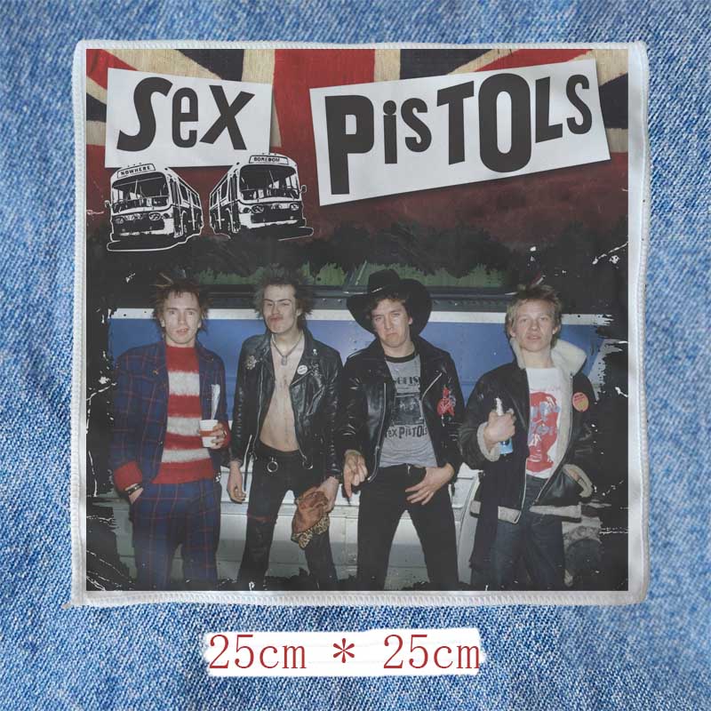 sex pistols性手枪经典朋克摇滚乐队印花大号布贴缝包包衣服配件
