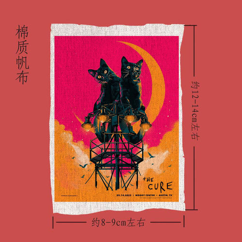文艺风the cure乐队复古哥特摇滚改装diy remake衣服包包的帆布贴