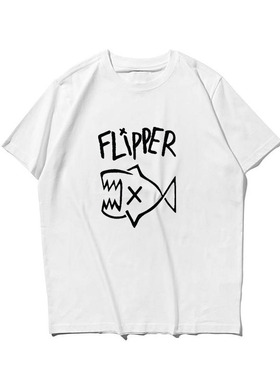 nirvana涅槃柯本kurtcobain同款flipper印花纯棉圆领短袖休闲T恤