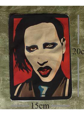 Marilyn manson曼森乐队哥特另类金属摇滚喷印diy布贴衣服包包
