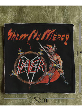 Slayer show no mercy重金属摇滚乐队复古喷印衣服包包diy布贴