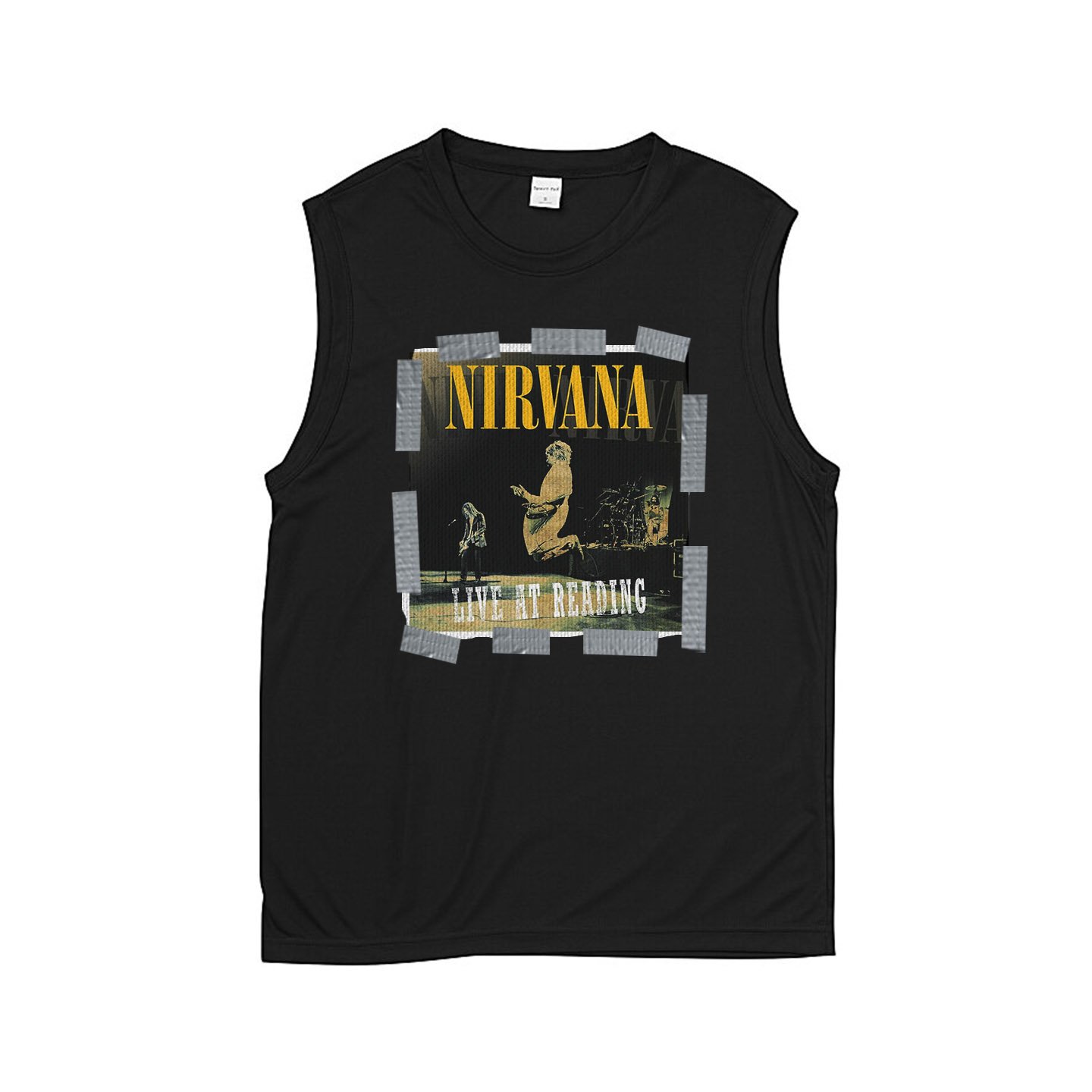 小众设计感涅槃柯本nirvana垃圾朋克压胶印花无袖T恤坎肩背心