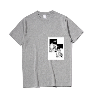 radiohead kid a the cure goth拼接纯棉另类摇滚男女T恤衫