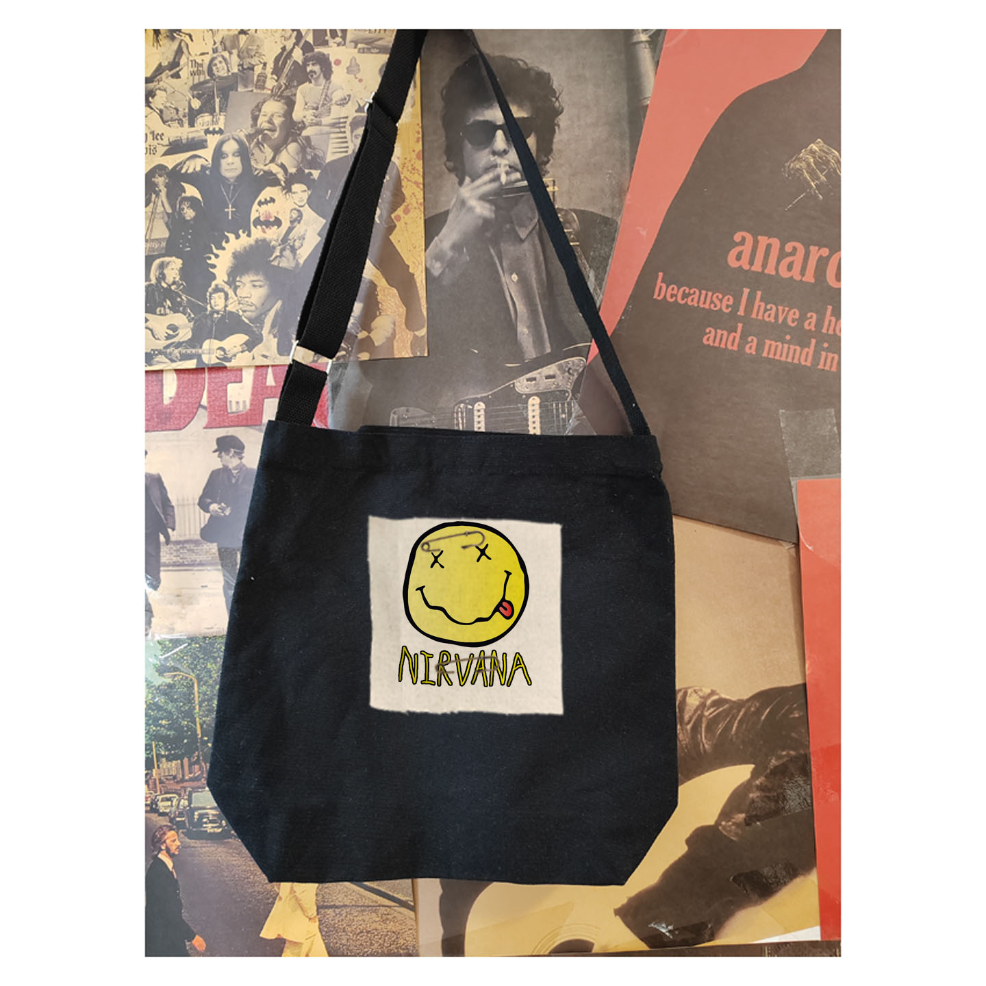 nirvana kurt涅盘柯本朋克摇滚帆布袋文艺复古斜挎帆布包单肩包