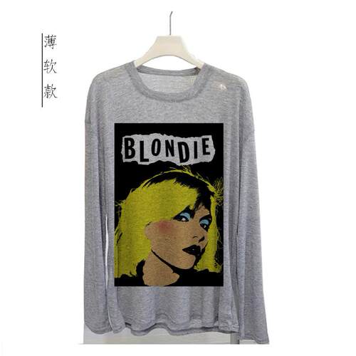 blondie rancid bad brain punk柔软宽松春夏薄款男女透气长袖T恤