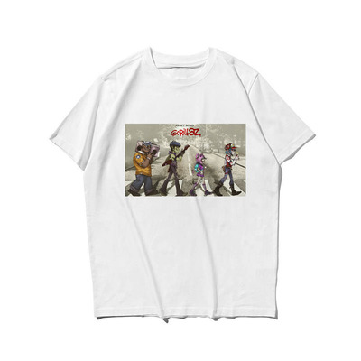 虚拟乐团gorillaz电子人物t恤衫