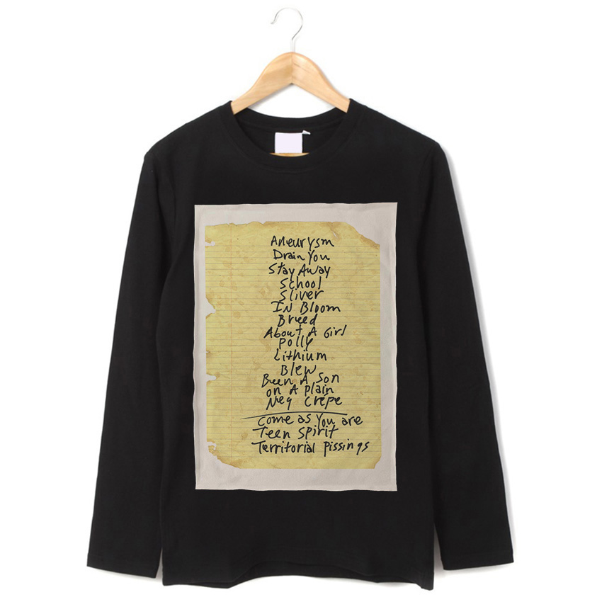 nirvana kurt cobain 柯本手绘涅盘朋克文艺风男女长袖T恤卫衣