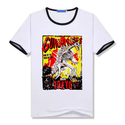 枪花金属摇滚朋克乐队圆领t恤
