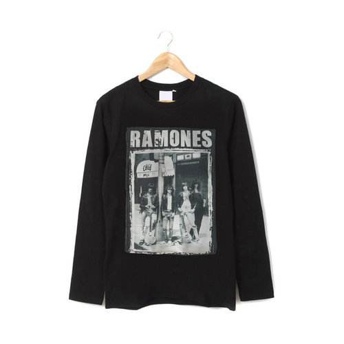 ramones punk rock朋克摇滚风手工贴布印花纯棉男女长袖T恤卫衣