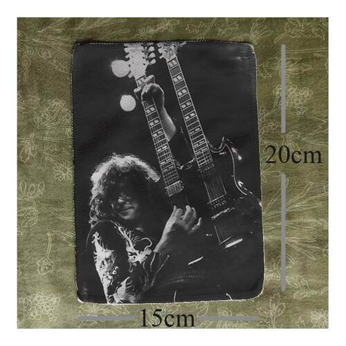 led zeppelin齐柏林飞艇Jimmy page页老师桃皮绒布贴包包衣服配件