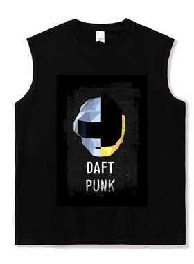 daft punk 蠢朋克 流行电子摇滚休闲男女圆领纯棉无袖坎肩T汗背心