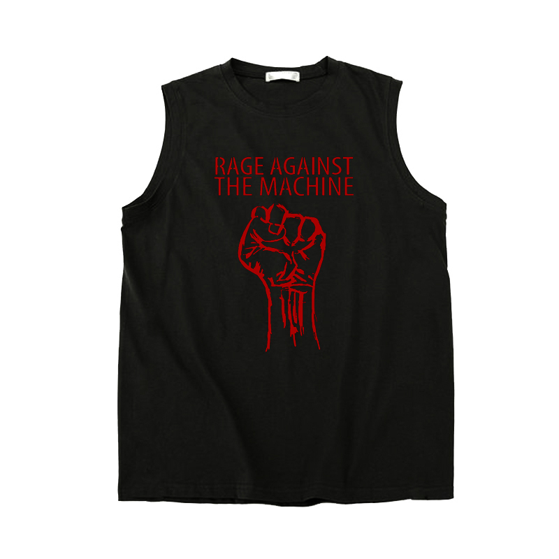 rage against the machine ratm 暴反朋克厚板印花无袖坎肩T恤