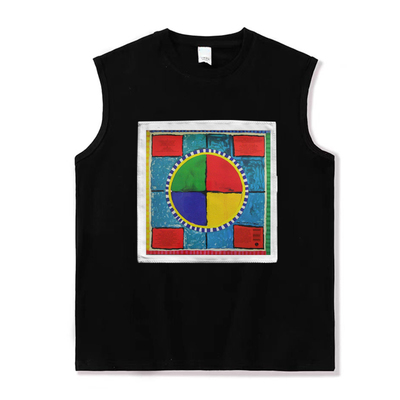 复古king-crimson艺术摇滚talking-heads厚实纯棉无袖坎肩背心T恤