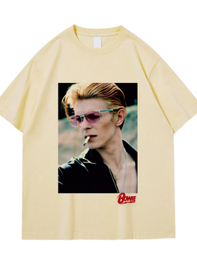 david bowie大卫鲍伊复古华丽摇滚文艺glam rock男女短袖圆领T恤