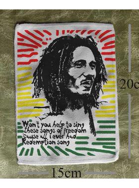 bob marley 鲍勃马利雷鬼红黄绿reggae摇滚音乐布贴包包衣服配件