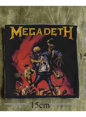 slayer megadeth 重金属乐队复古摇滚喷印布贴包包衣服配件装饰