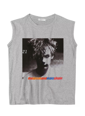 玛丽链mary chain JAMC另类摇滚朋克punk宽松坎肩无袖T背心