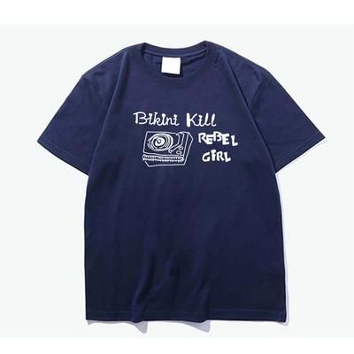 bikini kill rebel girl女性主义朋克摇滚手绘设计感纯棉短袖T恤