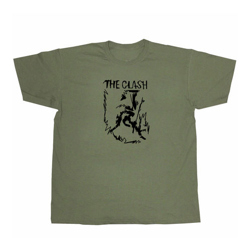 the clash冲击乐队经典朋克punk rock手绘设计感纯棉短袖T恤