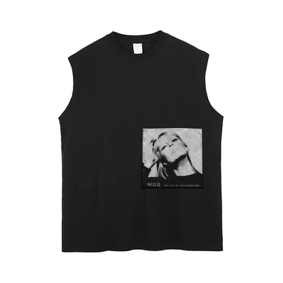 地下丝绒 velvet underground nico 香蕉图案 贴布纯棉坎肩无袖T