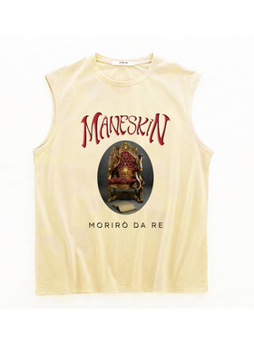复古时尚流行摇滚Måneskin乐队maneskin男女薄软夏坎肩背心无袖T