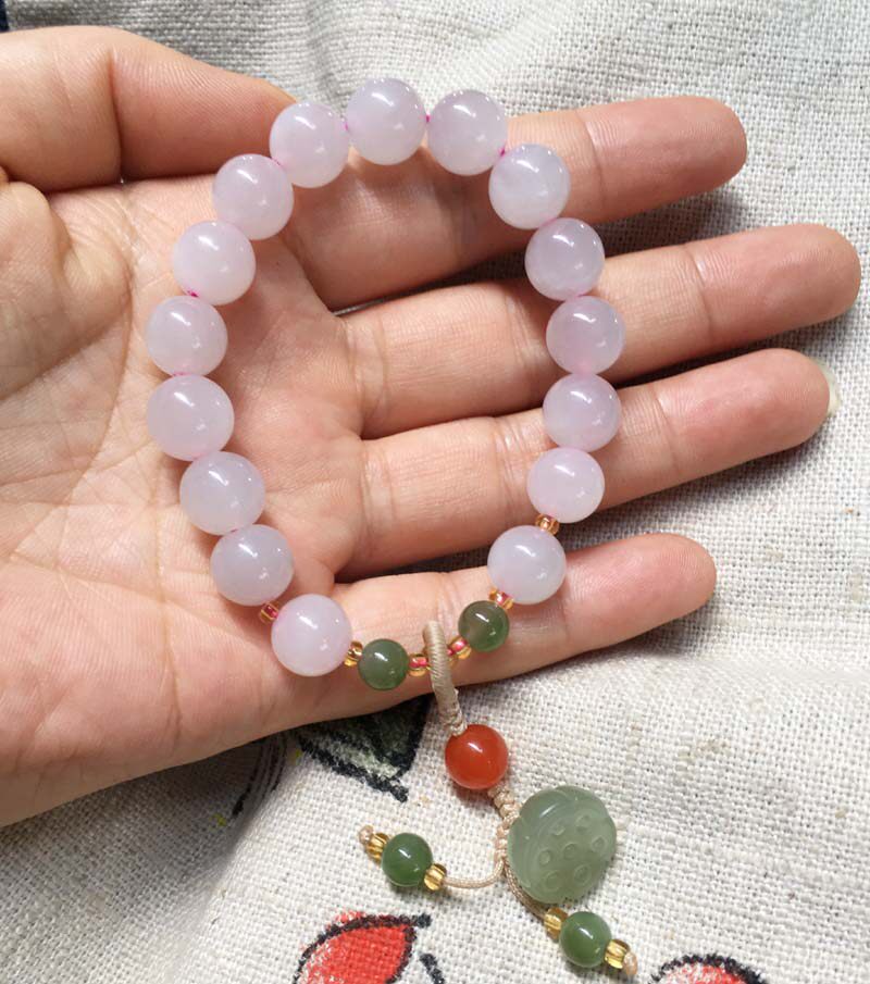 晴水碧玉铃铛配饰手串女款山料