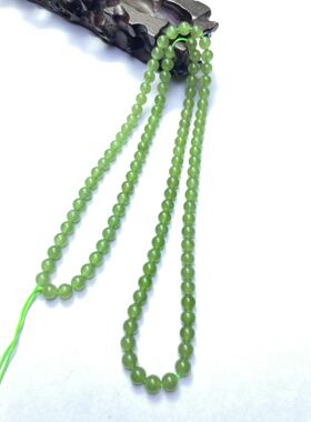 天然新疆和田玉碧玉苹果绿多圈手链项链直径6MM