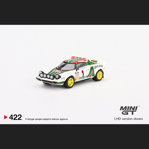 现货1:64 MINIGT#422蓝旗亚Lancia Stratos 1977蒙特卡洛#1冠军车