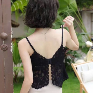 超级爆卖丽维法式 Leevee专柜正品 复古蕾丝吊带美背带文胸内搭背心