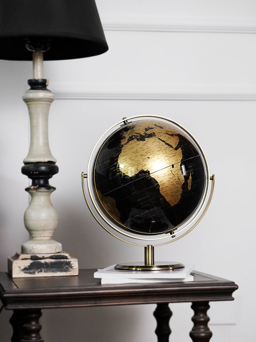 费灵家居北欧现代地球仪摆件 家居轻奢装饰品办公室书柜桌面摆设