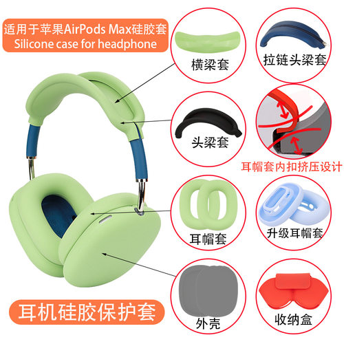 适用于苹果AirPods Max耳机保护套 头梁套 耳帽套硅胶透明TPU壳