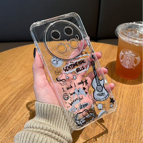 吉他蝴蝶适用华为PURA90ProMax手机壳80保护套MATE70情侣个性60