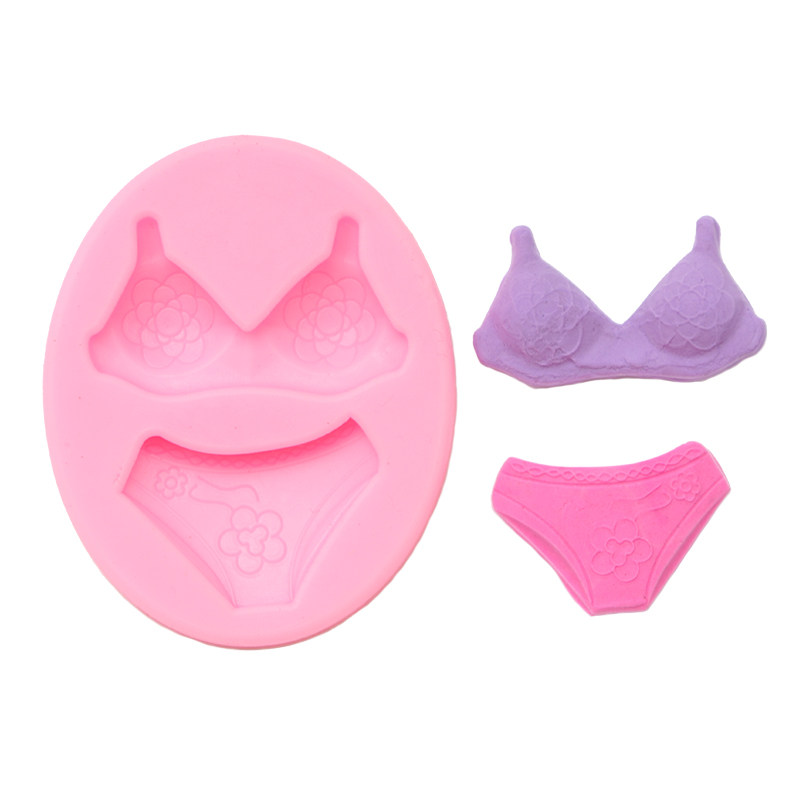 创意比基尼套装造型硅胶蛋糕翻糖装饰模具DIY烘焙巧克力模滴胶模