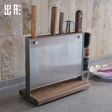 出形实木厨房刀架置物架刀具刀座收纳架家用台面菜刀架通风防霉
