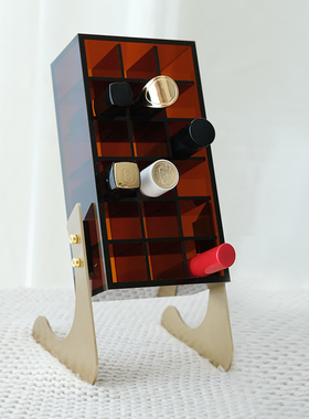 出形亚克力口红收纳盒唇釉多格展示整理桌面立式置物架高档ins