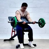 杠铃杆二头肌曲臂粗柄举重杠铃抓握力训练小弯曲臂核心爆发力训练