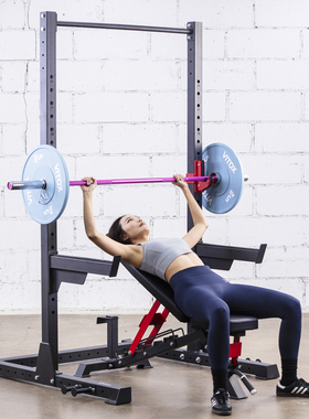 轻商卧推架半框式深蹲架引体架杠铃架龙门架举重床蹲举架力量训练