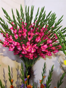 仿真剑兰落地花艺步高升紫罗兰飞燕草假花绢花 兰花落地花假花