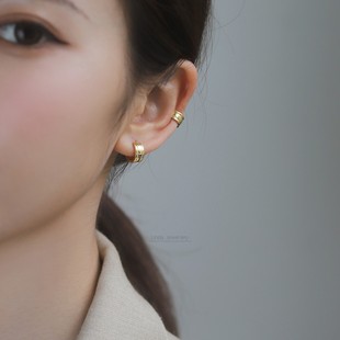 通体925纯银女耳钉小众高级感轻奢耳扣防过敏耳骨环2025爆款耳饰