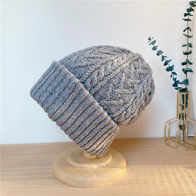 日本单 秋冬新款毛线帽男冷帽女日系潮牌ins加绒加厚护耳保暖百搭