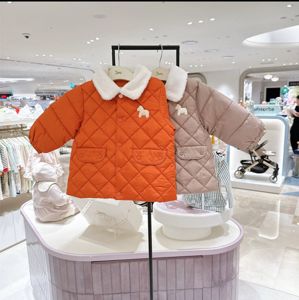 童装新款儿童防风毛领棉服外套